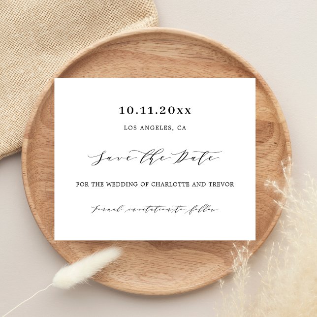White black modern budget wedding Save the Date Flyer (Creator Uploaded)