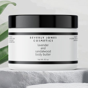 White Black Modern Minimalist Cosmetics Jar Label