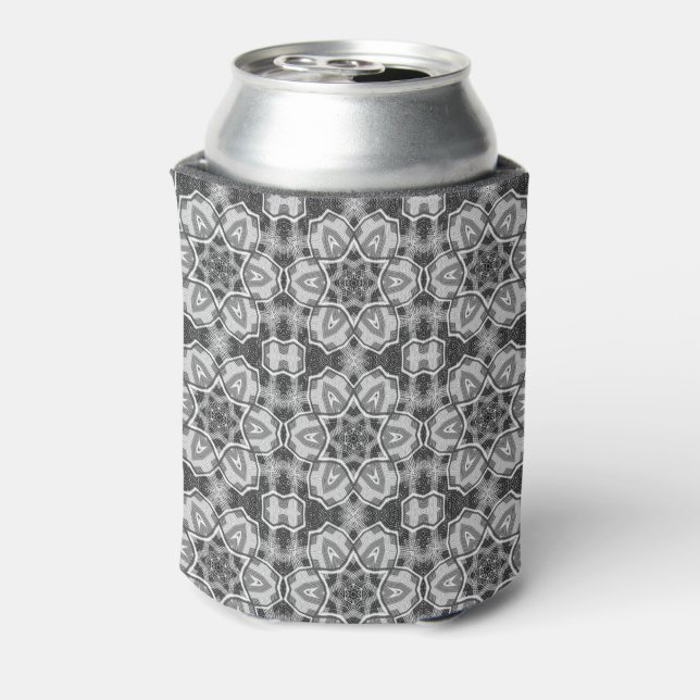White-black openwork geometric pattern can cooler (Can Back)
