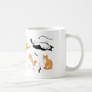 White Black Orange Playful Cats  Coffee Mug