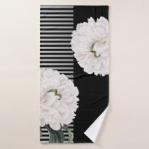 White Black Peony Piano