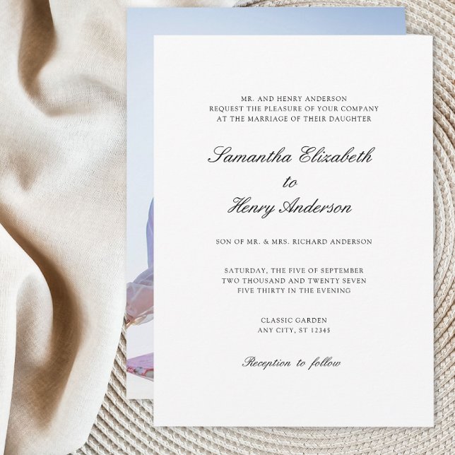 White Black Photo Wedding Invitation (Creator Uploaded)