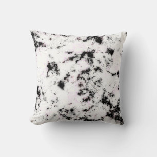 White Black Pink Marble Paint Splash Abstract Cushion