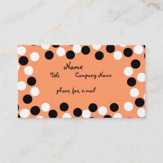 White & Black Polka Dot Business Card