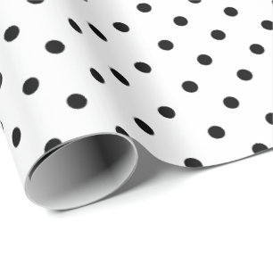 White   Black Polka Dot Wrapping Paper