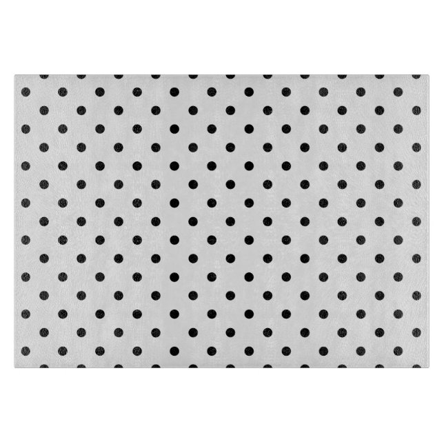 White/Black Polka Dots Cutting Board (Front)