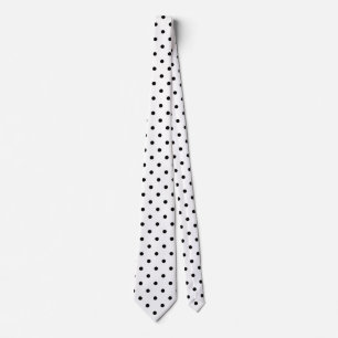 White/Black Polka Dots Tie