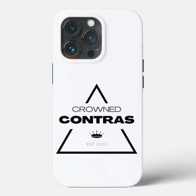 White Black Prism Crowned Contras iPhone 13 Cases (Back)