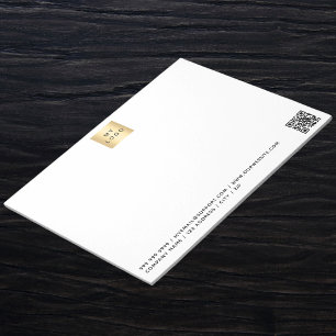 White black QR code business logo Notepad