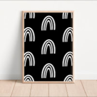 White/Black Rainbows Nursery Decor Poster