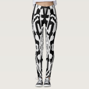 White & Black "Ratti_Creative_Arts" Leggings