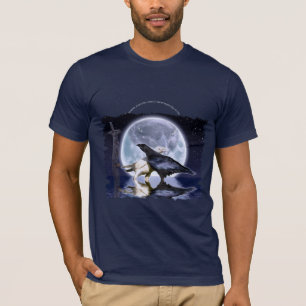 WHITE & BLACK RAVENS, TOTEM & FULL MOON T-Shirt