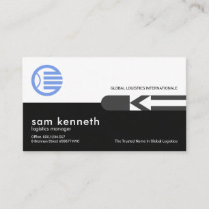 White Black Retro Columns Grey Arrows Logistics Business Card
