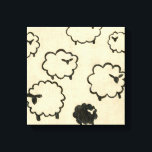 White & Black Sheep on Cream Background Canvas Print<br><div class="desc">Is your child having trouble sleeping? Have them count the white and black sheep in this print by Chariklia Zarris. A wonderful piece that is elegant in its simplicity. Order your print today!</div>