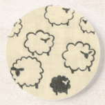White & Black Sheep on Cream Background Coaster<br><div class="desc">Is your child having trouble sleeping? Have them count the white and black sheep in this print by Chariklia Zarris. A wonderful piece that is elegant in its simplicity. Order your print today!</div>
