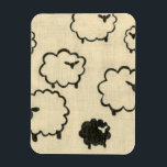White & Black Sheep on Cream Background Magnet<br><div class="desc">Is your child having trouble sleeping? Have them count the white and black sheep in this print by Chariklia Zarris. A wonderful piece that is elegant in its simplicity. Order your print today!</div>