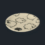 White & Black Sheep on Cream Background Paper Plate<br><div class="desc">Is your child having trouble sleeping? Have them count the white and black sheep in this print by Chariklia Zarris. A wonderful piece that is elegant in its simplicity. Order your print today!</div>