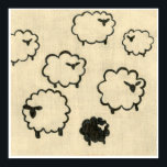 White & Black Sheep on Cream Background Poster<br><div class="desc">Is your child having trouble sleeping? Have them count the white and black sheep in this print by Chariklia Zarris. A wonderful piece that is elegant in its simplicity. Order your print today!</div>
