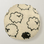 White & Black Sheep on Cream Background Round Cushion<br><div class="desc">Is your child having trouble sleeping? Have them count the white and black sheep in this print by Chariklia Zarris. A wonderful piece that is elegant in its simplicity. Order your print today!</div>
