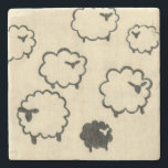 White & Black Sheep on Cream Background Stone Coaster<br><div class="desc">Is your child having trouble sleeping? Have them count the white and black sheep in this print by Chariklia Zarris. A wonderful piece that is elegant in its simplicity. Order your print today!</div>