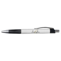 White Black Signature Stylish Pen