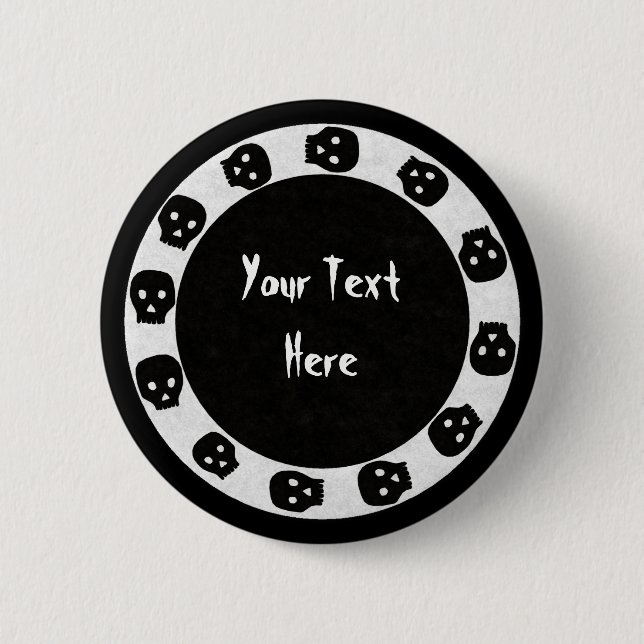 White-Black Skull Button (Front)