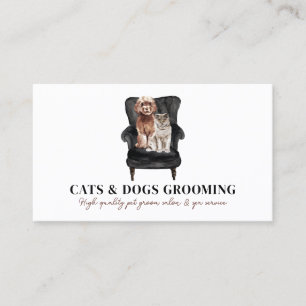 White Black Sofa Dog Cat Pet Business Card