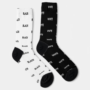 White Black Solid Colour Names Socks