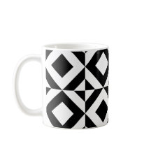 White Black Square Rectangle Art Deco Pattern