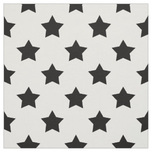 White Black Stars Pattern Decorative Textile Fabric