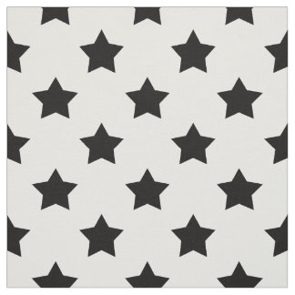 White Black Stars Pattern Decorative Textile Fabric