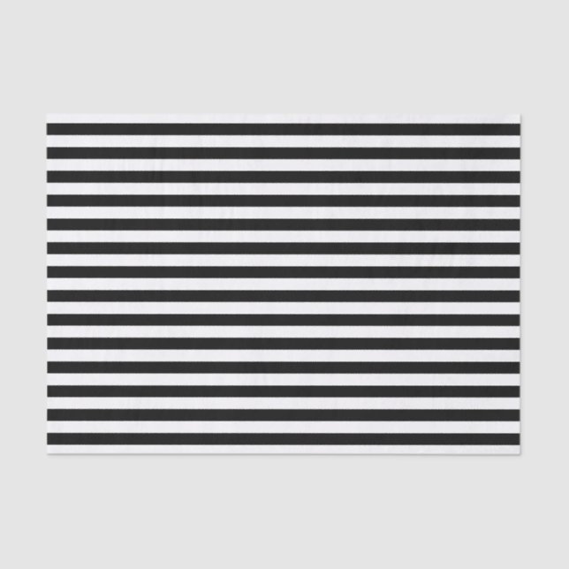 White & Black Striped Tissue Papers Tissue Paper (Front)