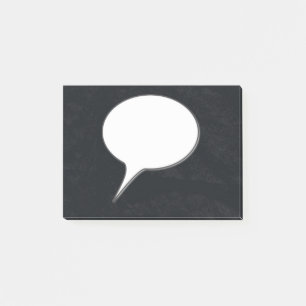 White & Black Talk Bubble Personalised Name Post-it Notes