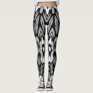 White black texture "Ratti_Creative_Arts" Leggin Leggings