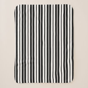 White Black Vertical Stripes Pattern Design Sherpa Blanket