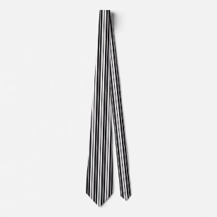 White Black Vertical Stripes Pattern Design Tie