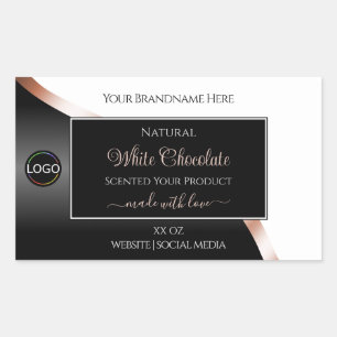 White Black Wavy Rose Gold with Logo Product Label