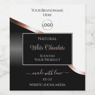 White Black Wavy Rose Gold with Logo Product Label