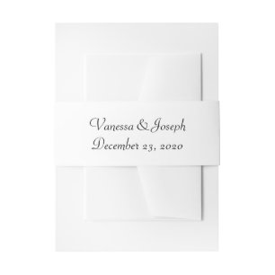 White Black Wedding Belly Bands Invitation Belly Band