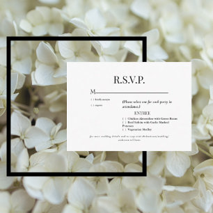 White & Black Wedding RSVP Enclosure Card