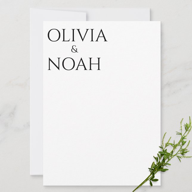 White & Black We're Engaged Announcement Card (Creator Uploaded)