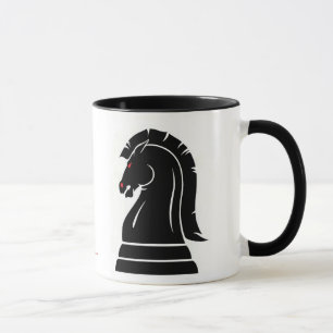 White & Black Wild Knights Chess Piece Mug