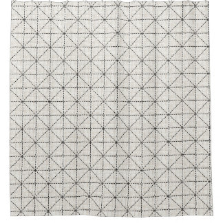 White & Black woven simple scandinavian Shower Curtain