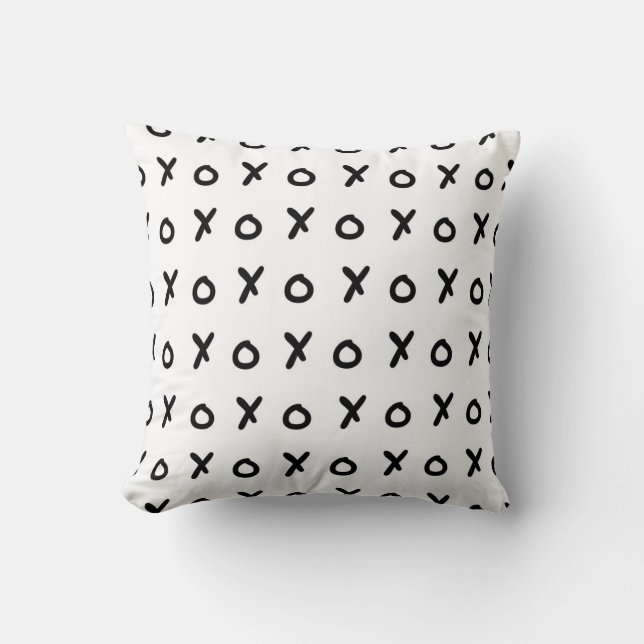 White & Black X O XO X&O's Trendy Cute Cushion (Front)