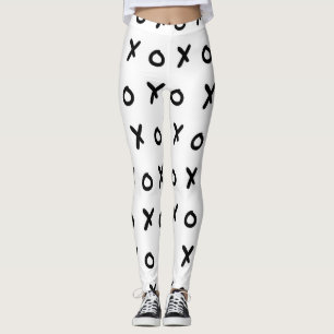 White & Black X O XO X&O's Trendy Cute Leggings