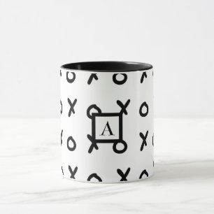 White & Black X O XO X&O's Trendy Cute Mug