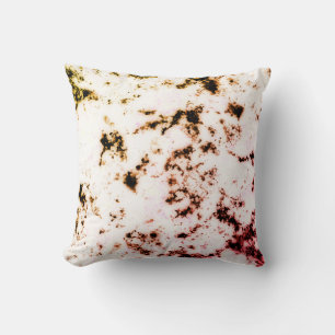 White Black Yellow Pink Marble Paint Splash Cushion