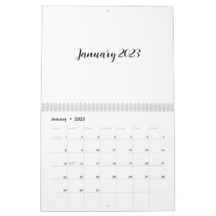 White Blank Calendar 2023 With Script Text