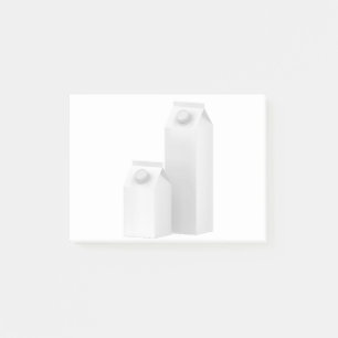 White blank containers for milk post-it notes