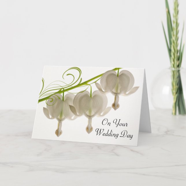 White Bleeding Blended Family Wedding Card (Front)